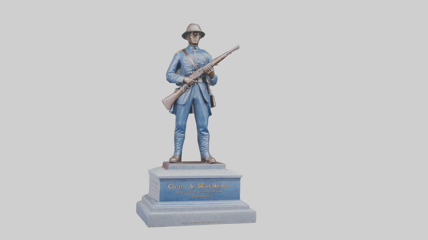 3D model Civil War Soldier Memorial model VR / AR / low-poly