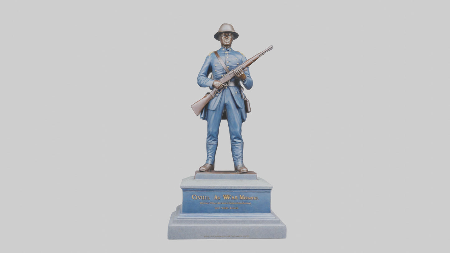 3D model Civil War Soldier Memorial model VR / AR / low-poly