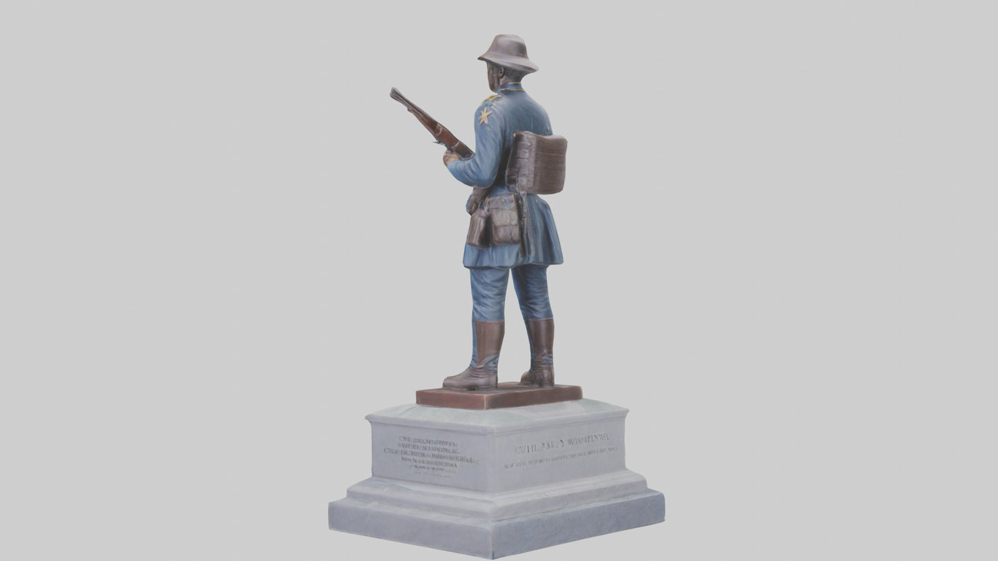 3D model Civil War Soldier Memorial model VR / AR / low-poly