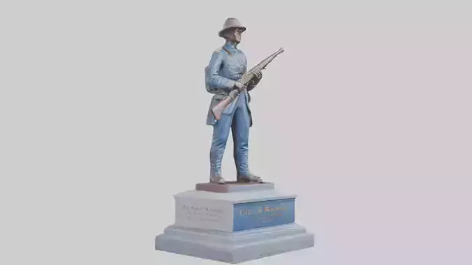 3D model Civil War Soldier Memorial model VR / AR / low-poly