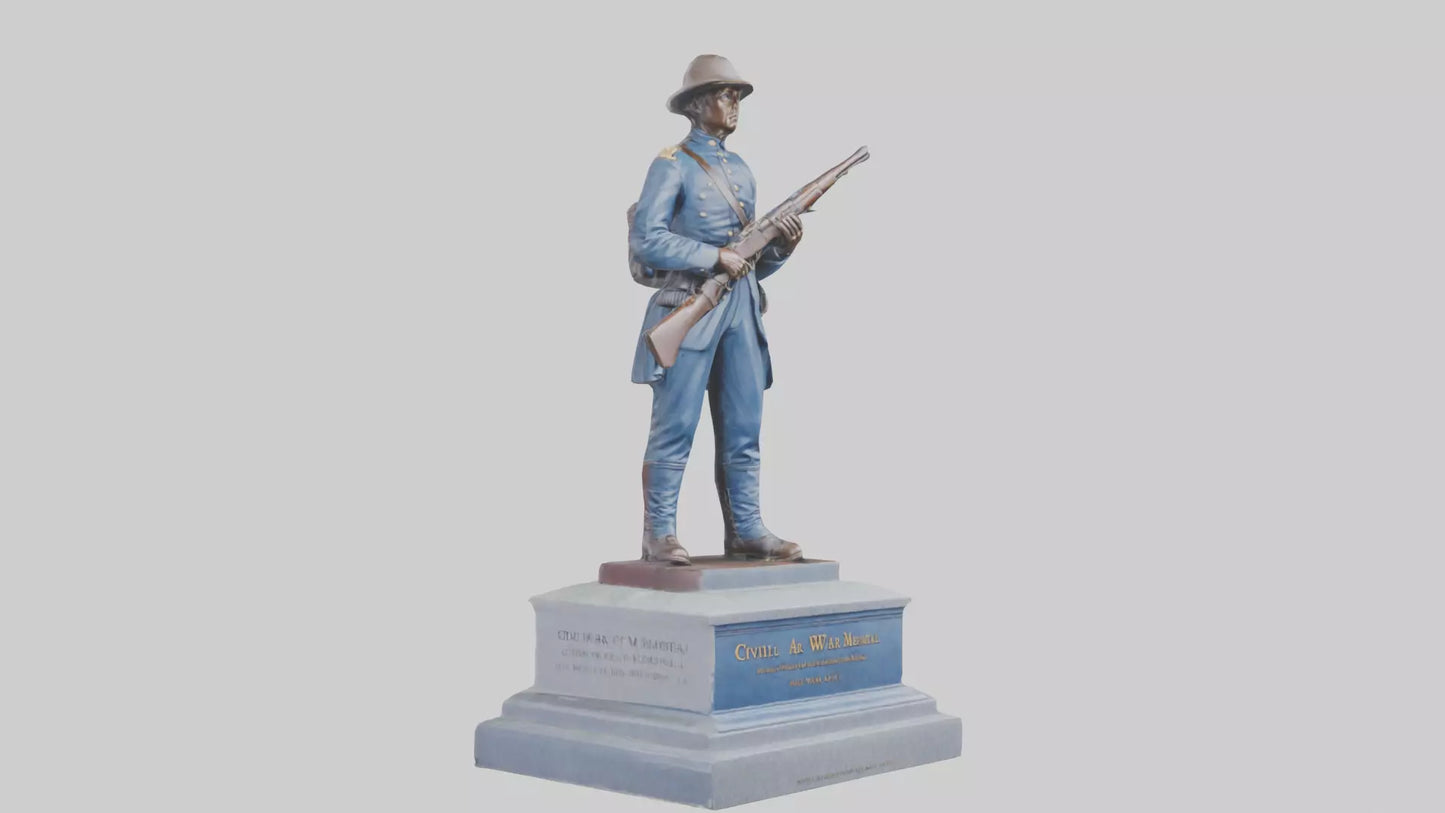 3D model Civil War Soldier Memorial model VR / AR / low-poly