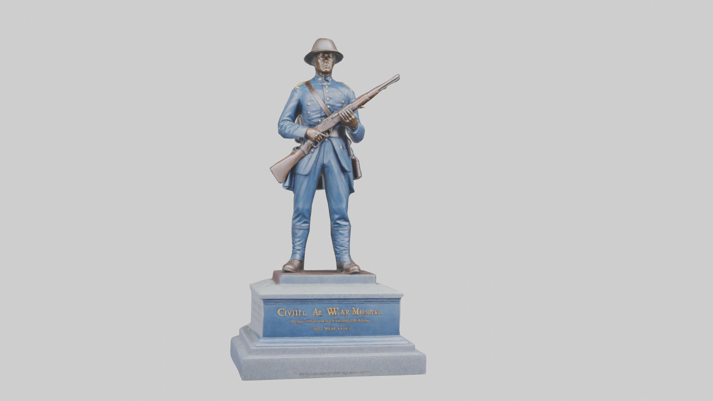 3D model Civil War Soldier Memorial model VR / AR / low-poly