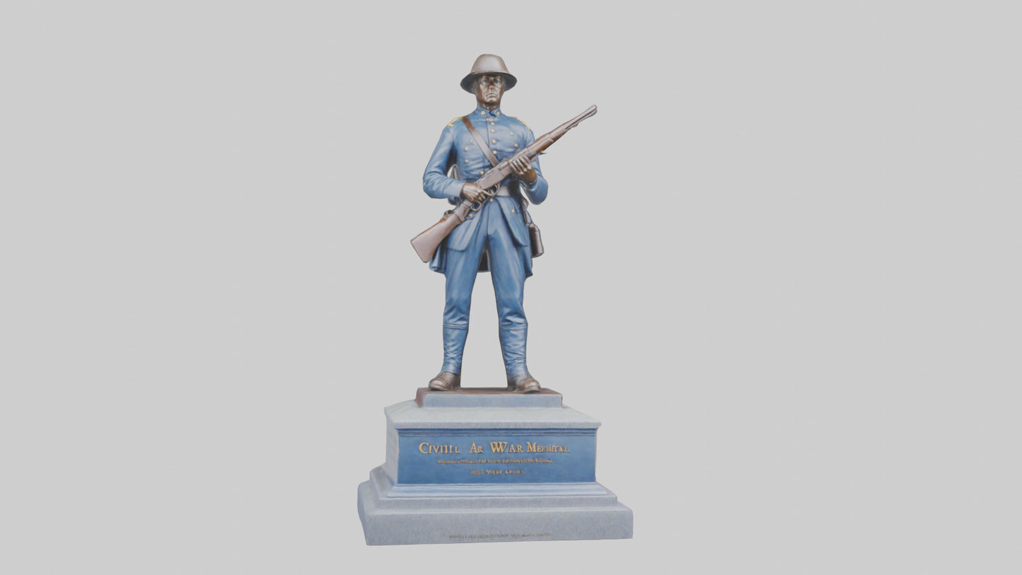 3D model Civil War Soldier Memorial model VR / AR / low-poly