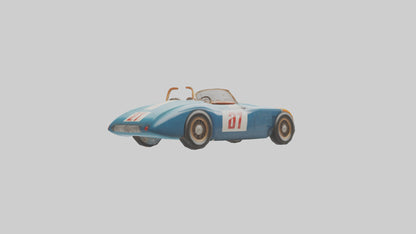 3D model Classic Race Car with Vintage Livery model VR / AR / low-poly