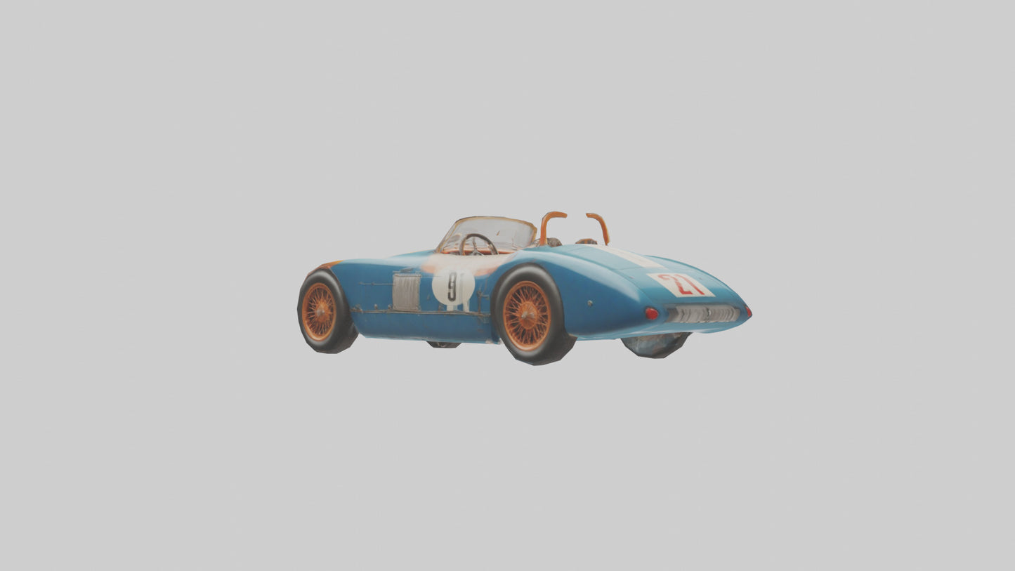 3D model Classic Race Car with Vintage Livery model VR / AR / low-poly