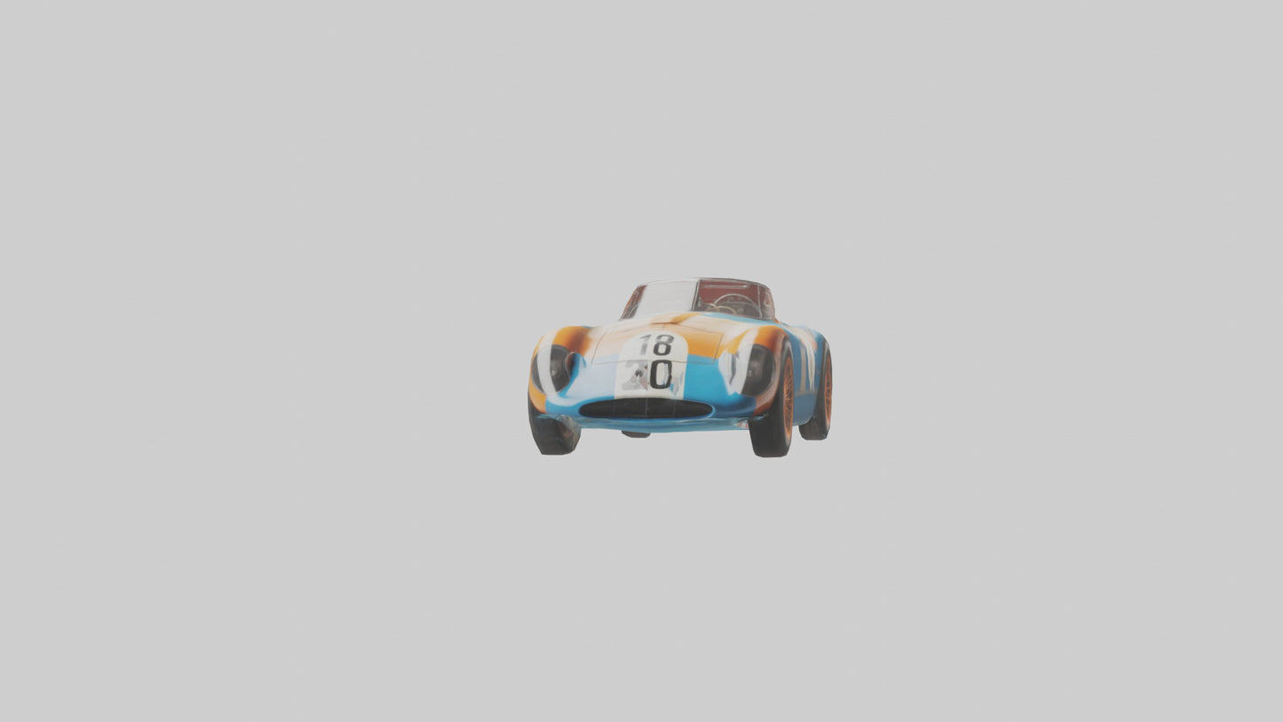 3D model Classic Race Car with Vintage Livery model VR / AR / low-poly
