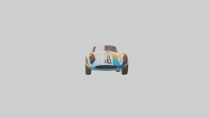 3D model Classic Race Car with Vintage Livery model VR / AR / low-poly