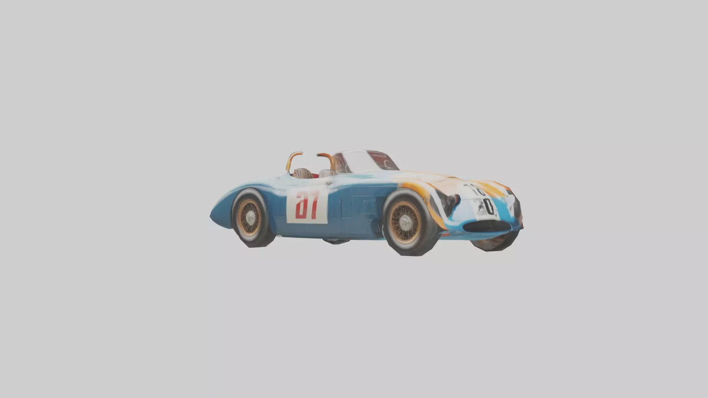 3D model Classic Race Car with Vintage Livery model VR / AR / low-poly