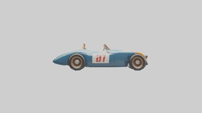 3D model Classic Race Car with Vintage Livery model VR / AR / low-poly