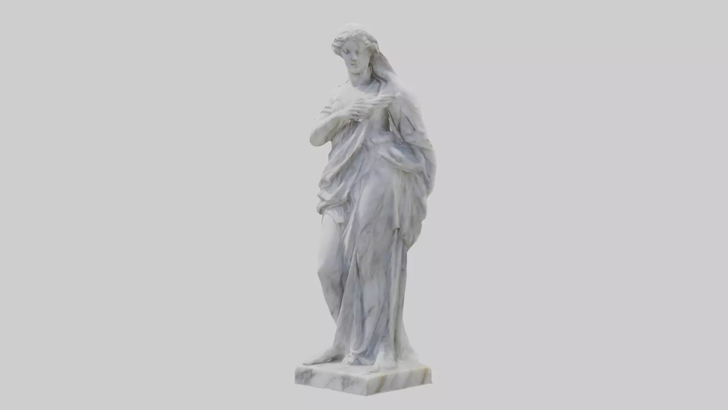 3D model Classical Marble Woman statue model VR / AR / low-poly