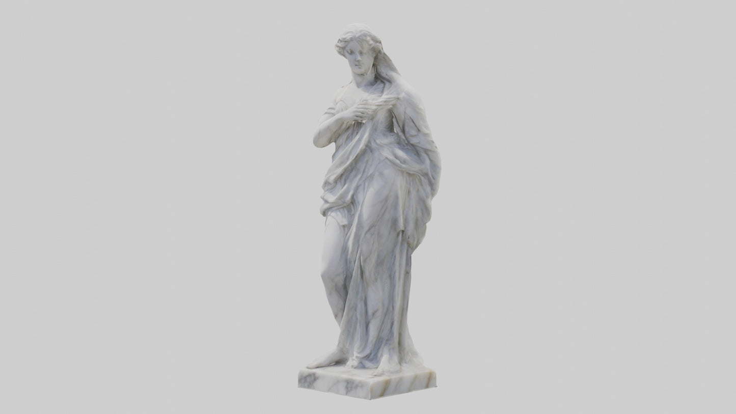 3D model Classical Marble Woman statue model VR / AR / low-poly