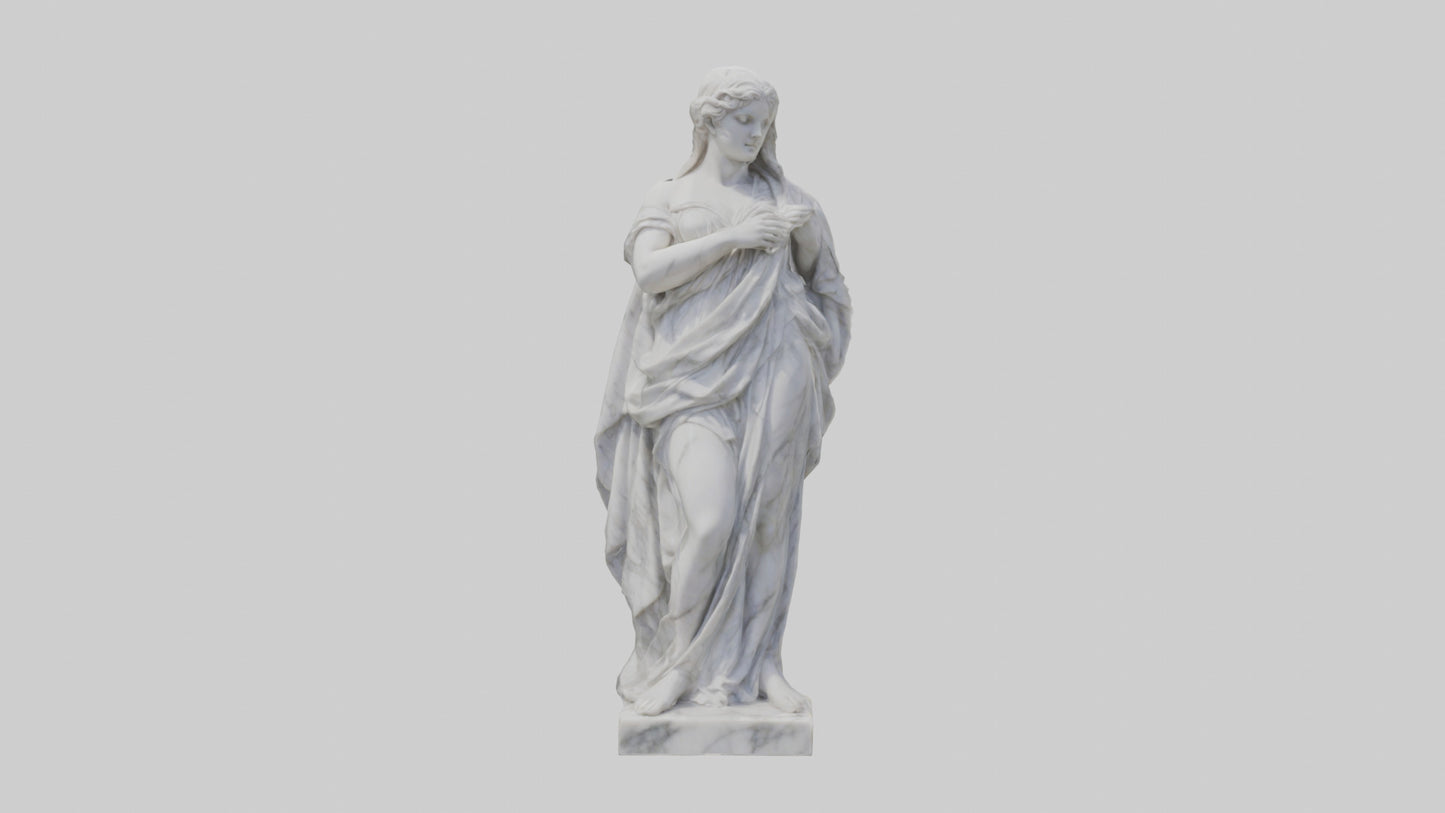 3D model Classical Marble Woman statue model VR / AR / low-poly