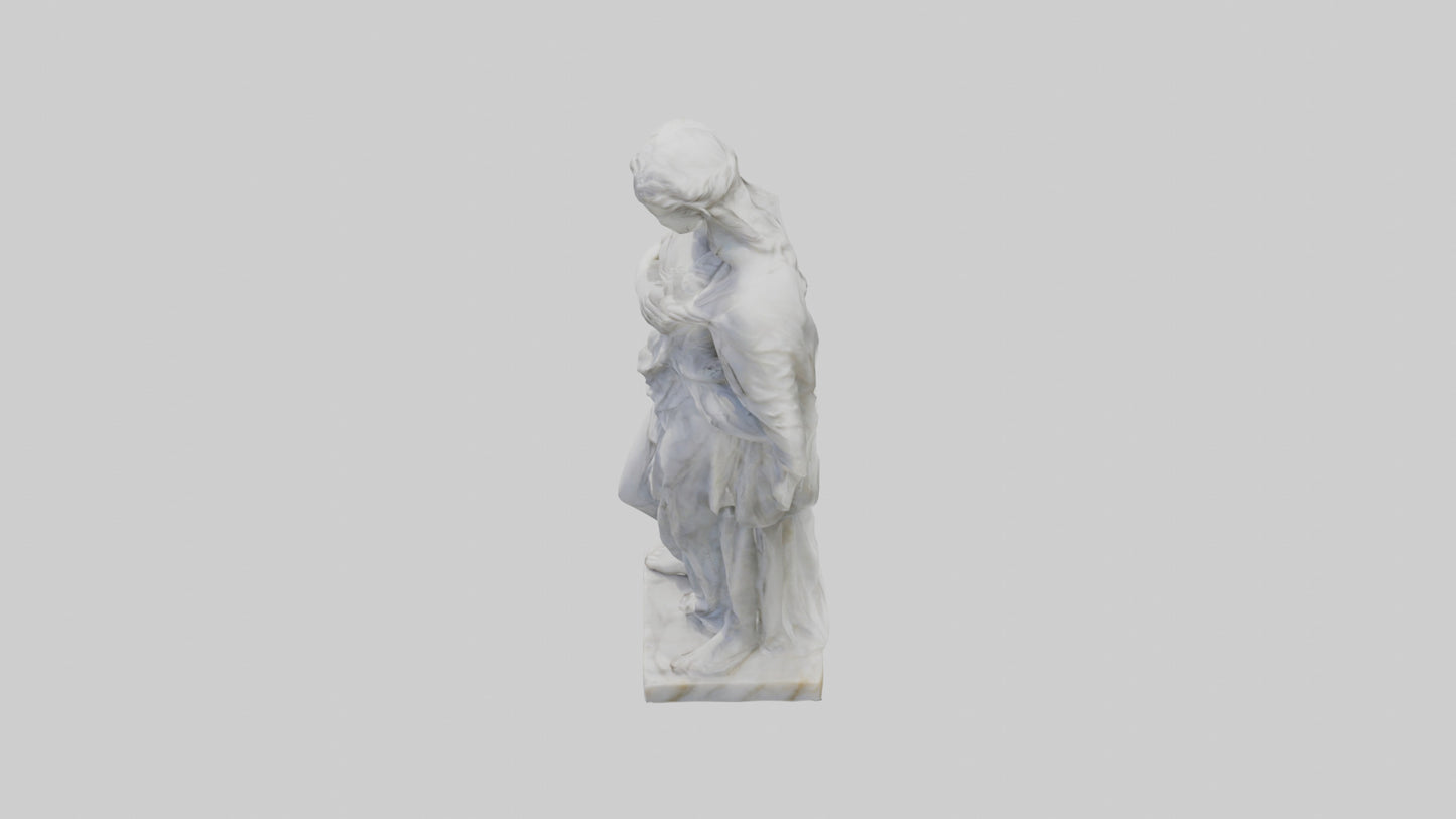 3D model Classical Marble Woman statue model VR / AR / low-poly