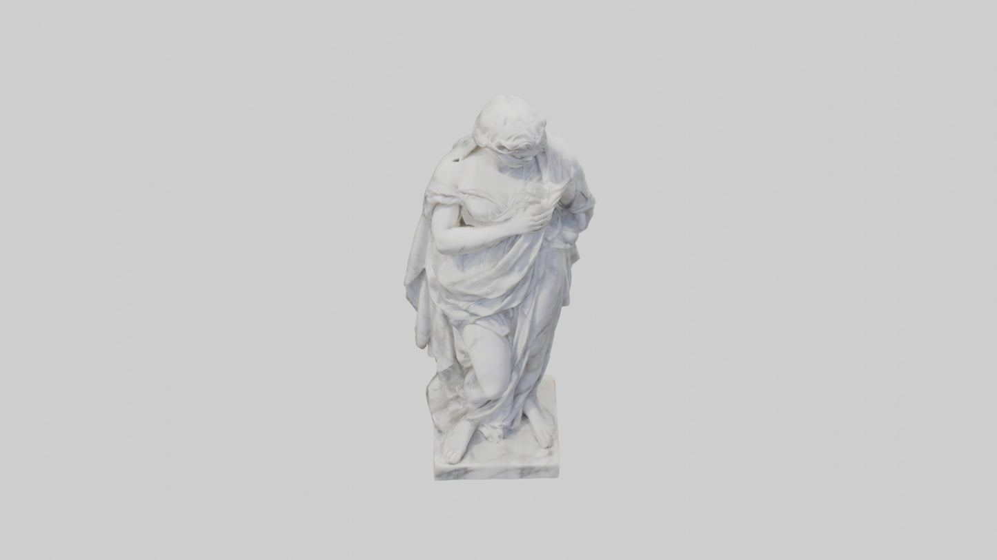 3D model Classical Marble Woman statue model VR / AR / low-poly