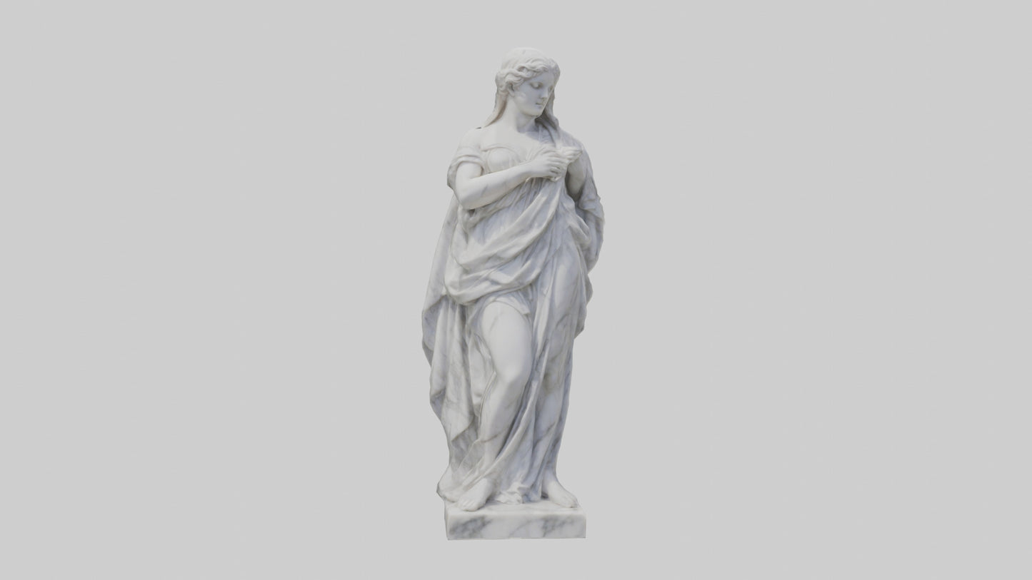 3D model Classical Marble Woman statue model VR / AR / low-poly