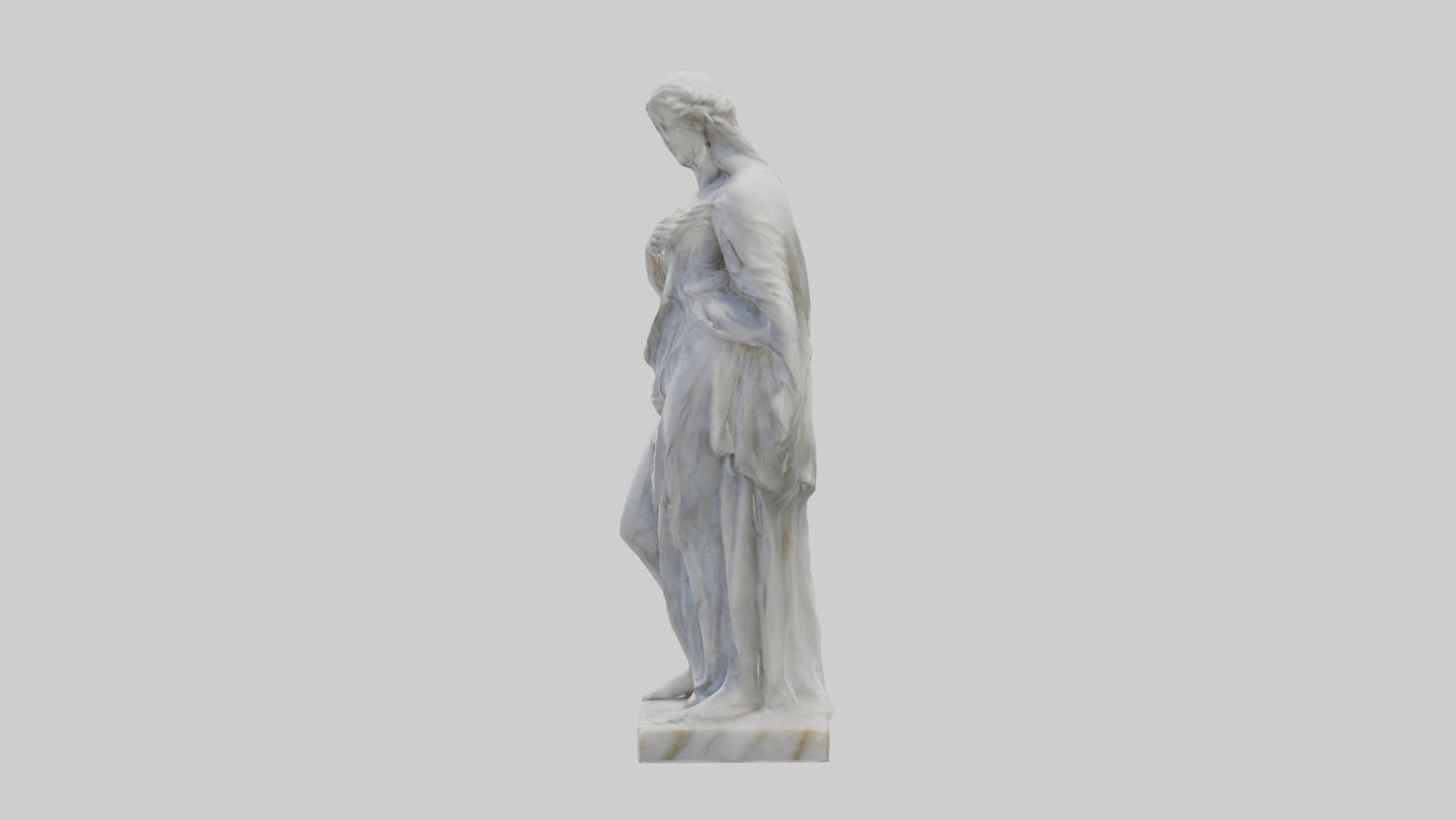 3D model Classical Marble Woman statue model VR / AR / low-poly