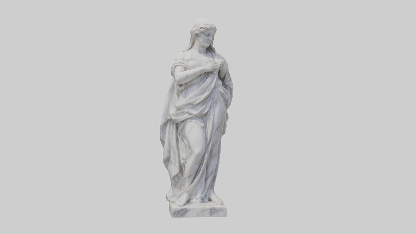 3D model Classical Marble Woman statue model VR / AR / low-poly