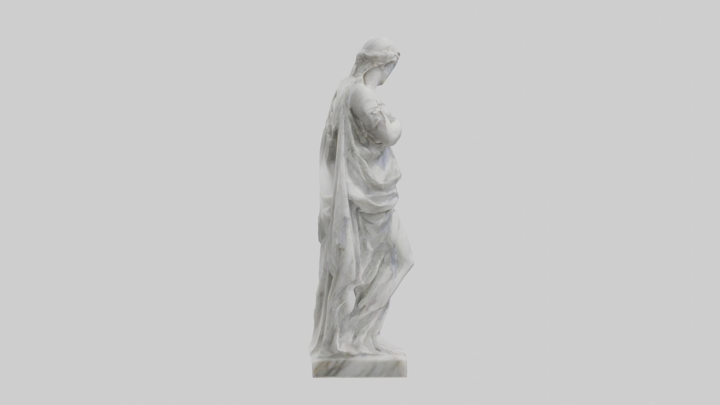 3D model Classical Marble Woman statue model VR / AR / low-poly