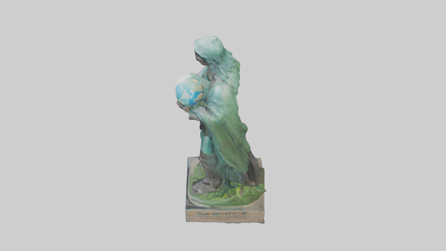 Clean Earth Protectors Statue model VR / AR / low-poly