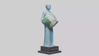 Clean Earth Statue model VR / AR / low-poly