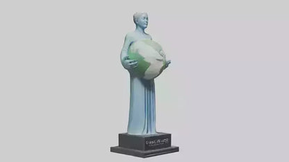 Clean Earth Statue model VR / AR / low-poly