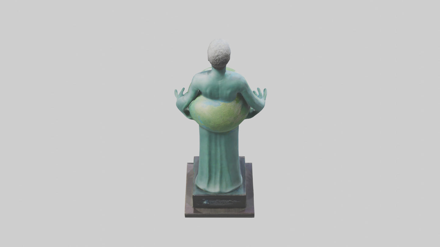 Clean Earth Statue model VR / AR / low-poly