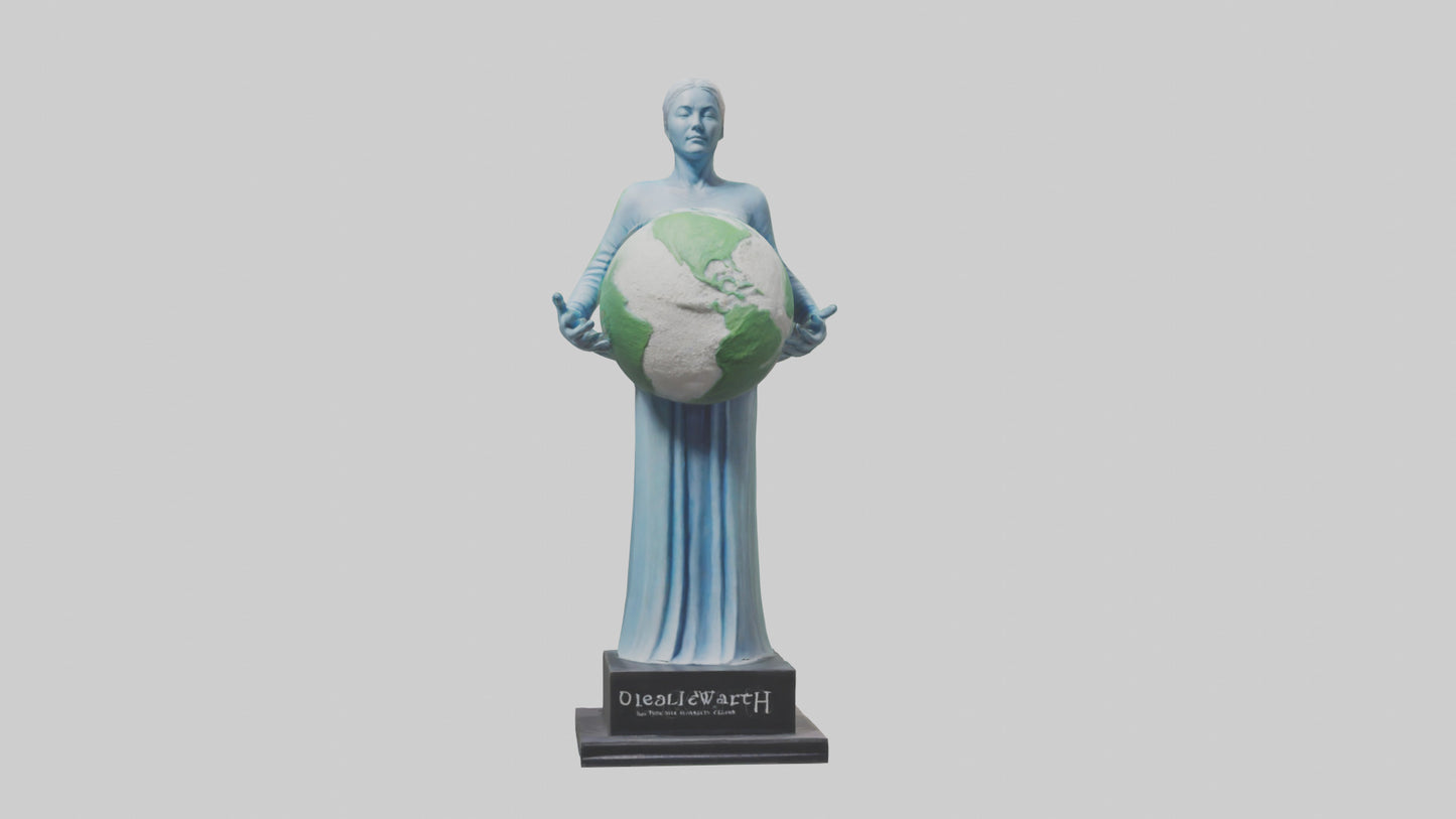 Clean Earth Statue model VR / AR / low-poly