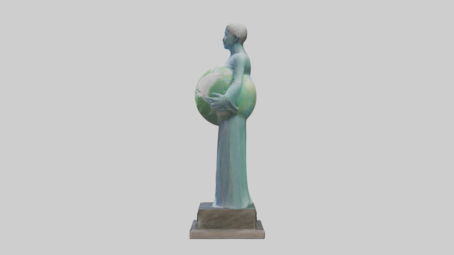 Clean Earth Statue model VR / AR / low-poly