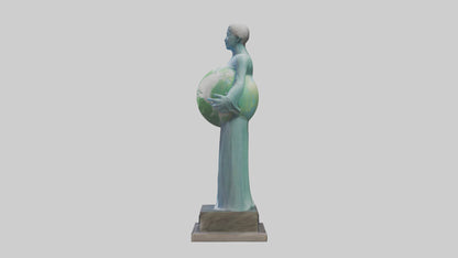 Clean Earth Statue model VR / AR / low-poly