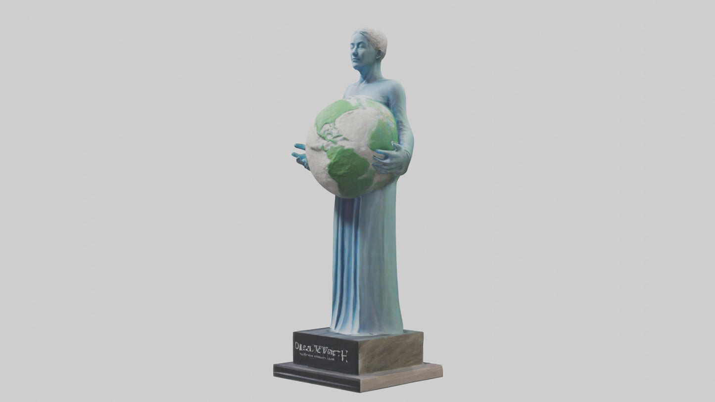 Clean Earth Statue model VR / AR / low-poly