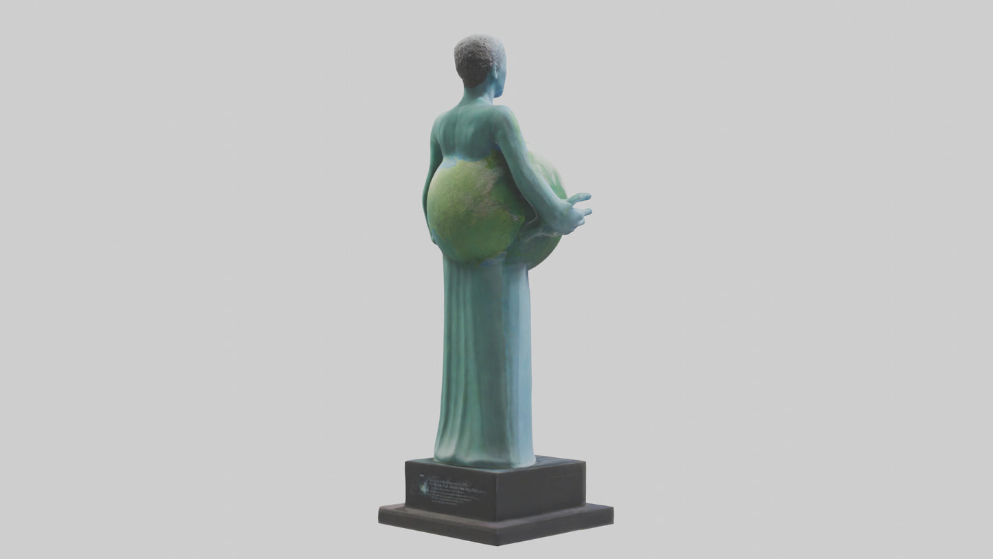 Clean Earth Statue model VR / AR / low-poly