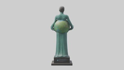 Clean Earth Statue model VR / AR / low-poly