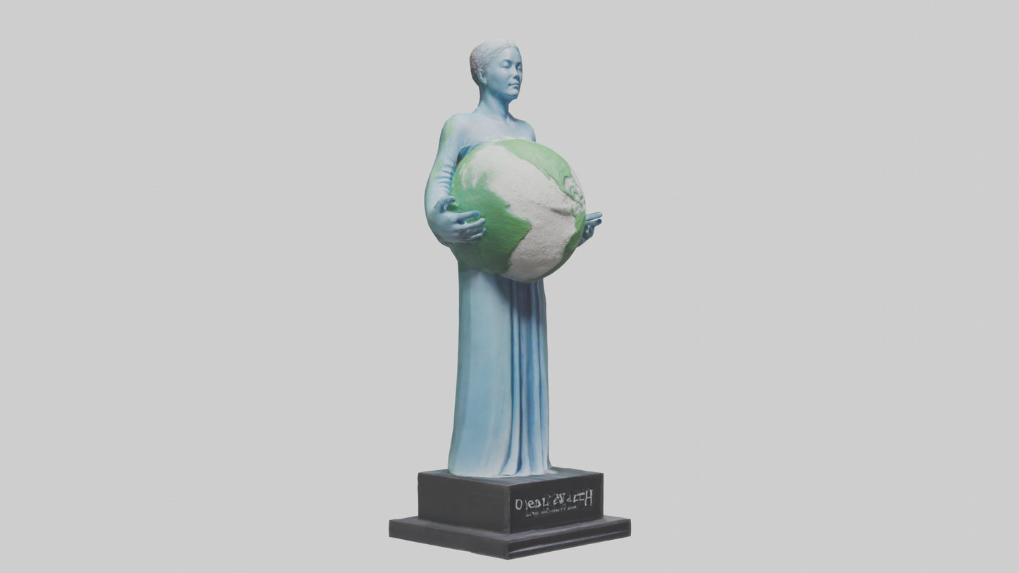Clean Earth Statue model VR / AR / low-poly
