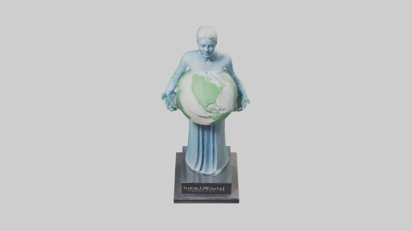 Clean Earth Statue model VR / AR / low-poly