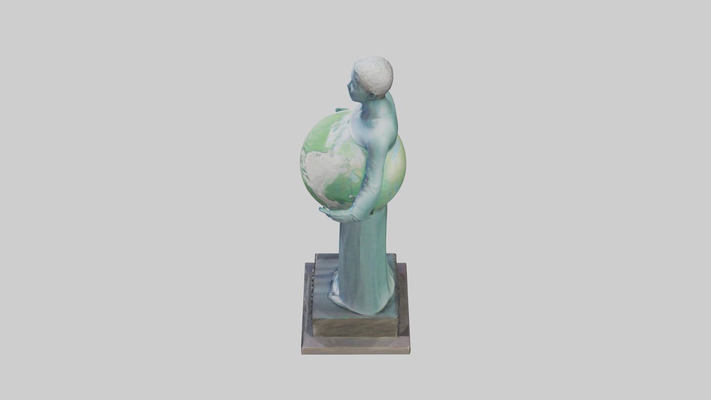 Clean Earth Statue model VR / AR / low-poly