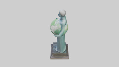 Clean Earth Statue model VR / AR / low-poly