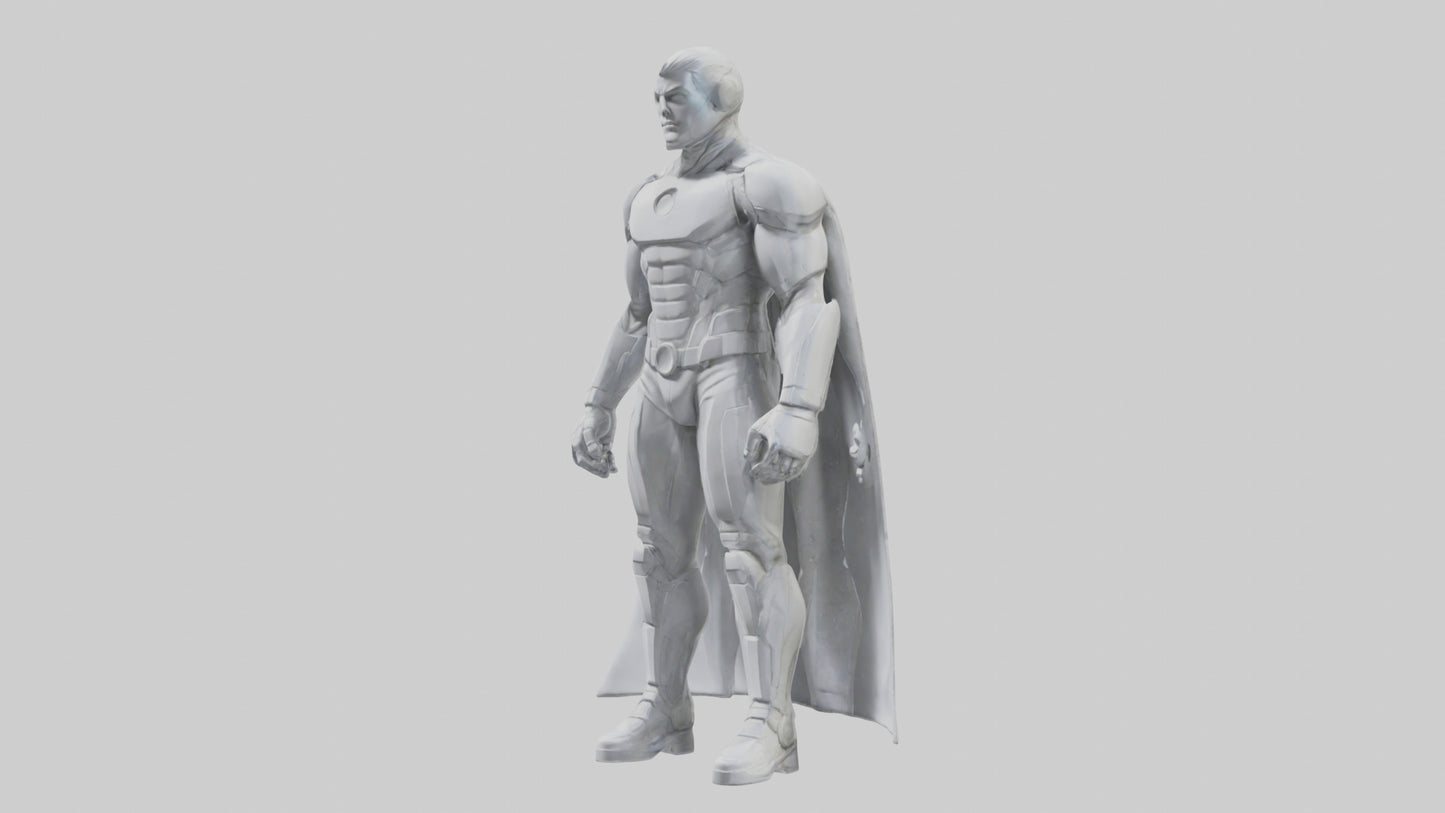 Clean Future Hero Statue model VR / AR / low-poly