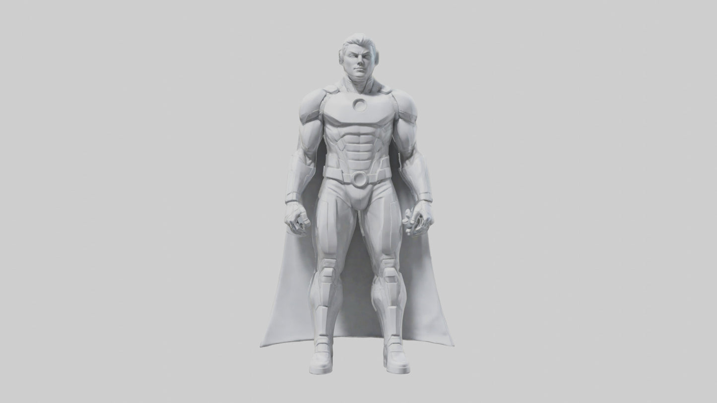 Clean Future Hero Statue model VR / AR / low-poly