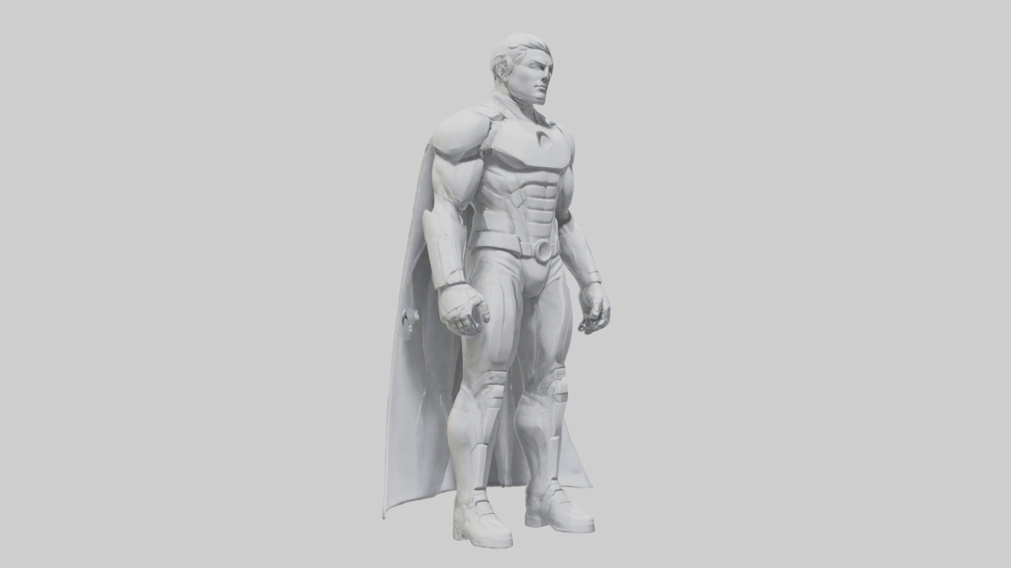 Clean Future Hero Statue model VR / AR / low-poly