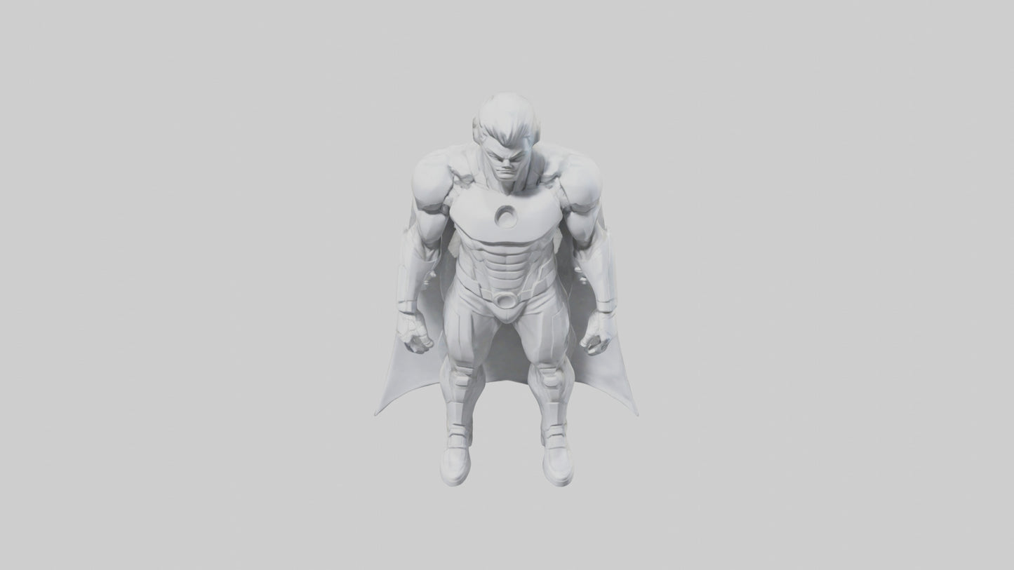 Clean Future Hero Statue model VR / AR / low-poly
