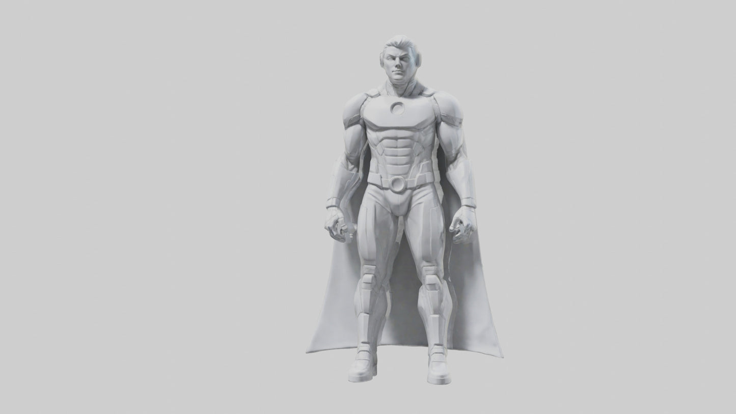 Clean Future Hero Statue model VR / AR / low-poly