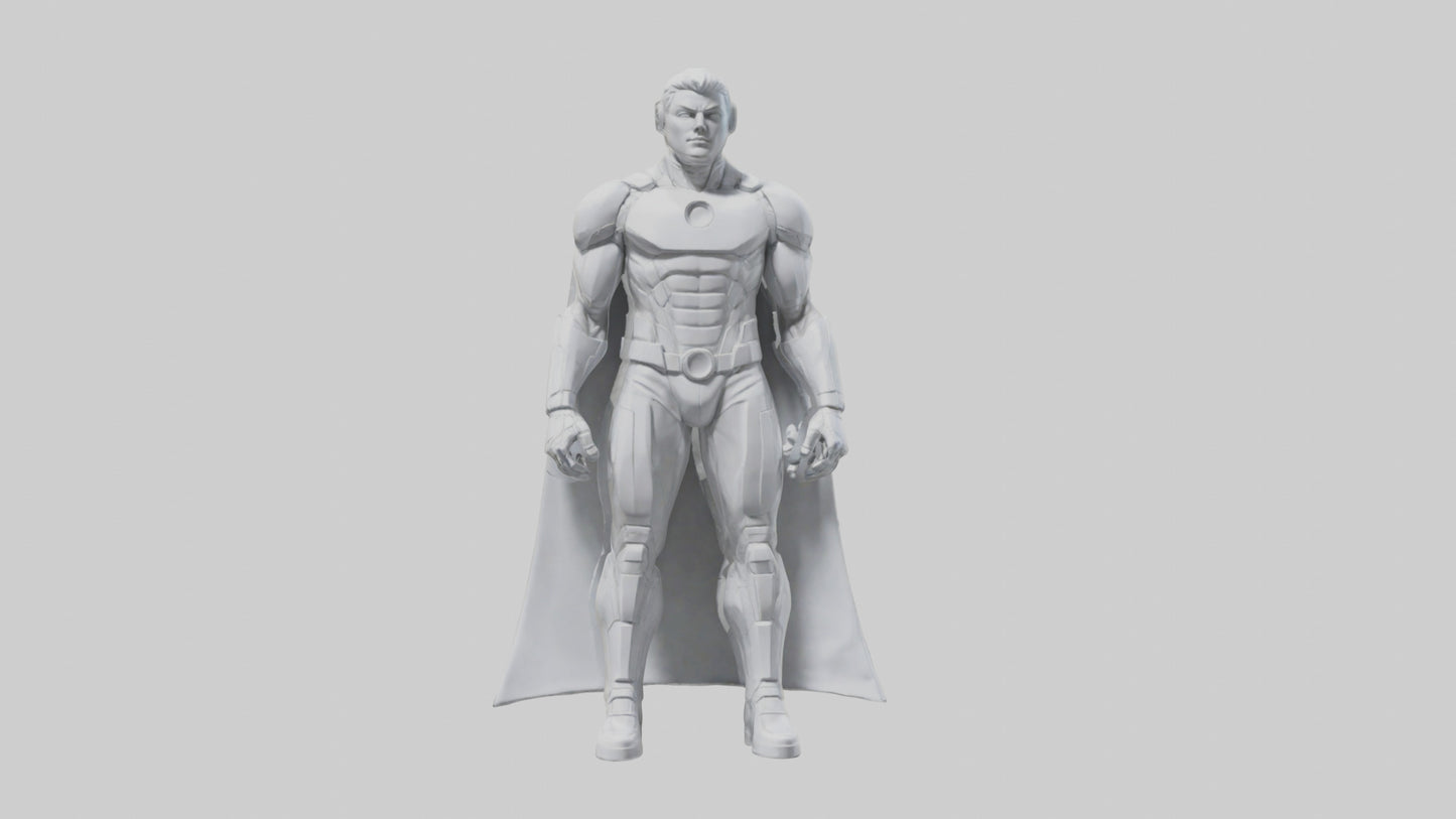 Clean Future Hero Statue model VR / AR / low-poly