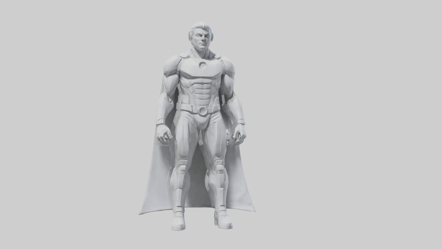 Clean Future Hero Statue model VR / AR / low-poly