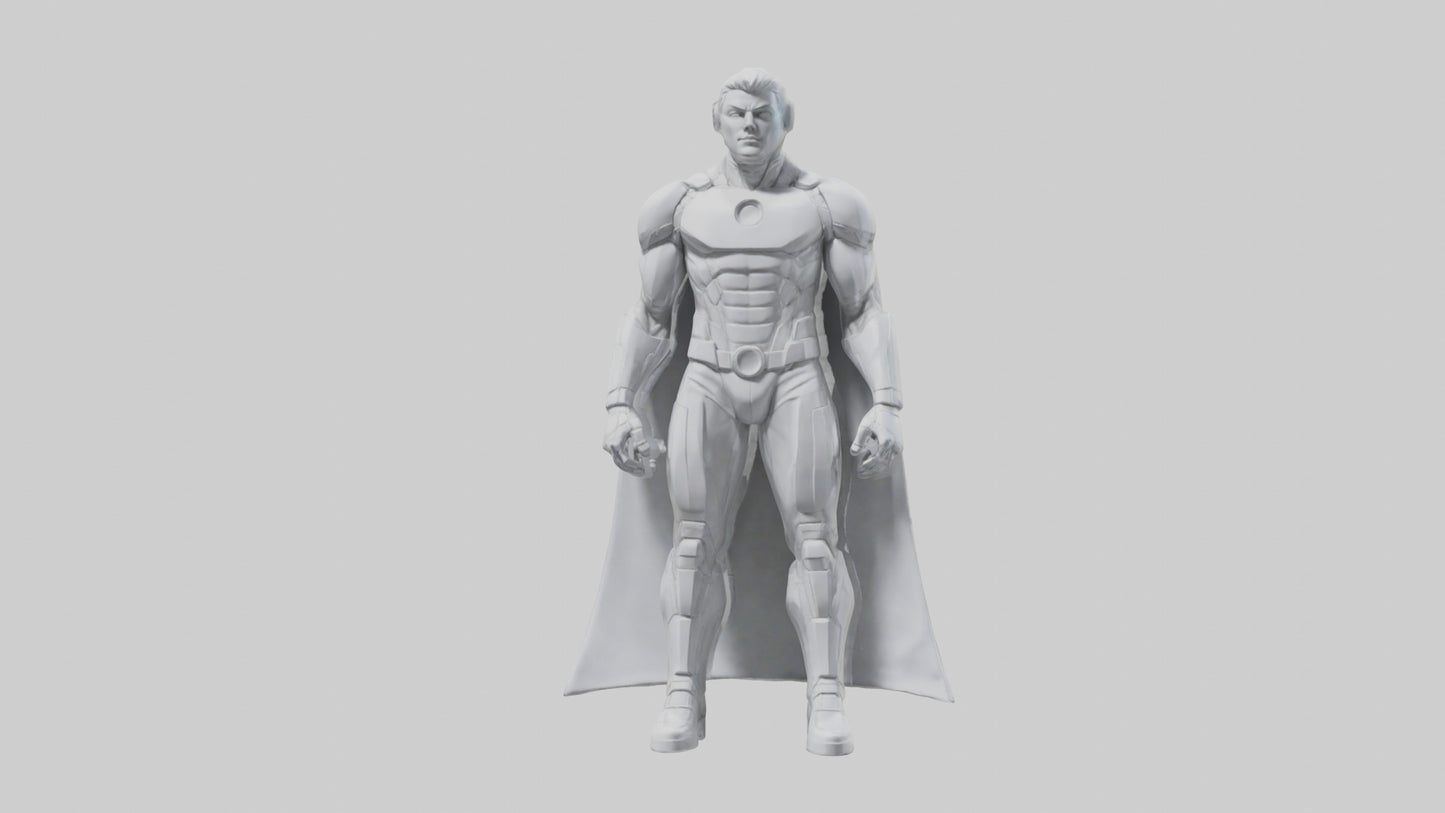 Clean Future Hero Statue model VR / AR / low-poly
