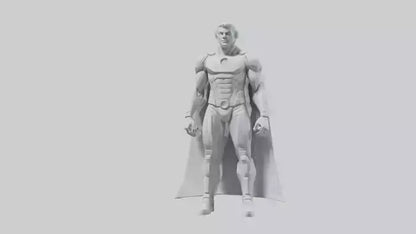 Clean Future Hero Statue model VR / AR / low-poly