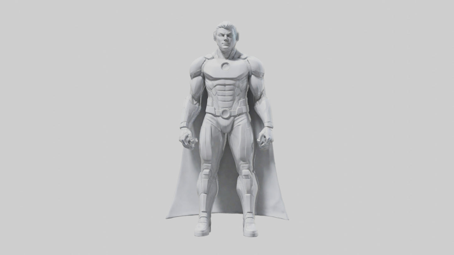 Clean Future Hero Statue model VR / AR / low-poly