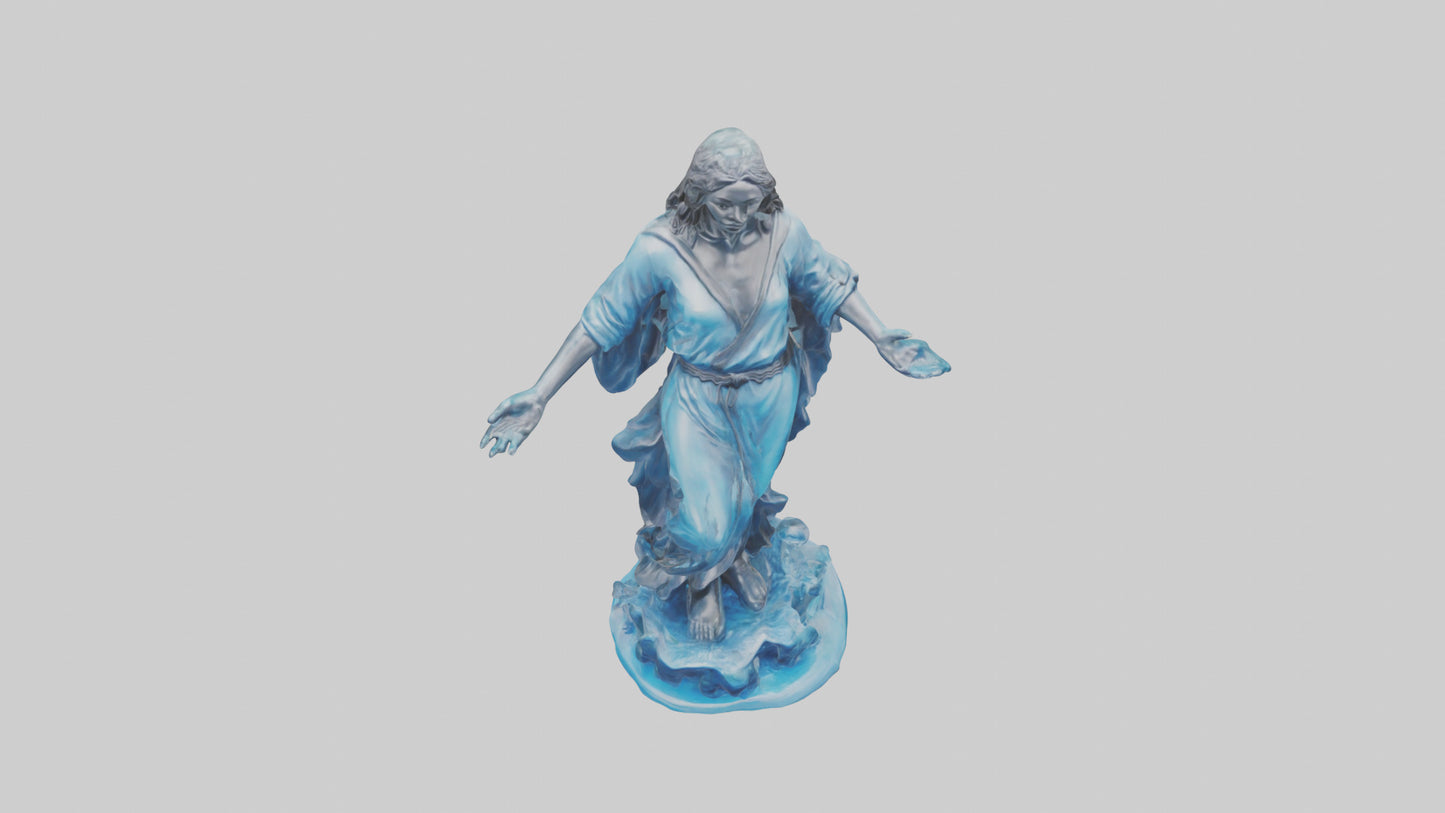 Clean Water Protector Statue model VR / AR / low-poly