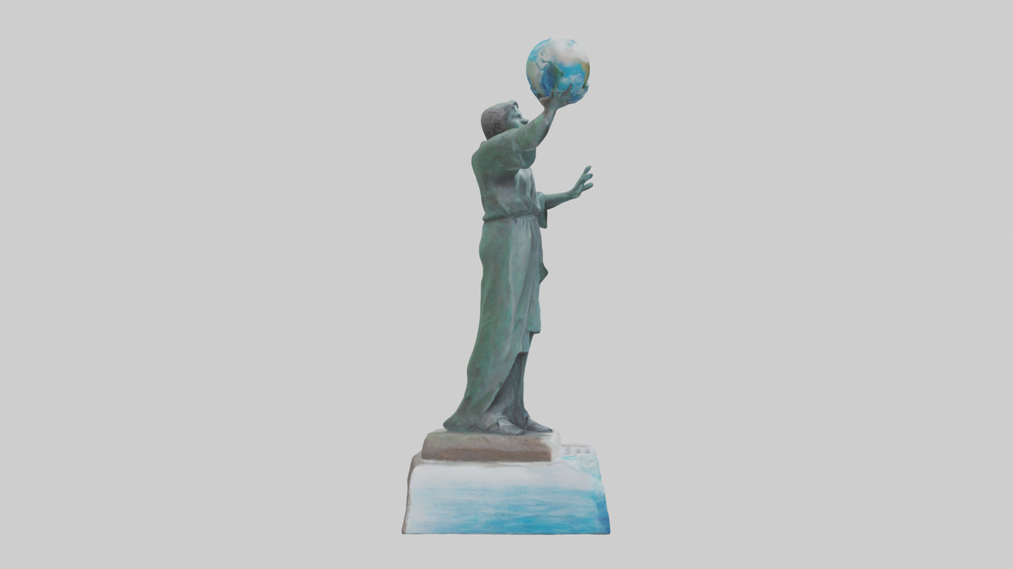 Climate Change Awareness Memorial Statue model 3D model