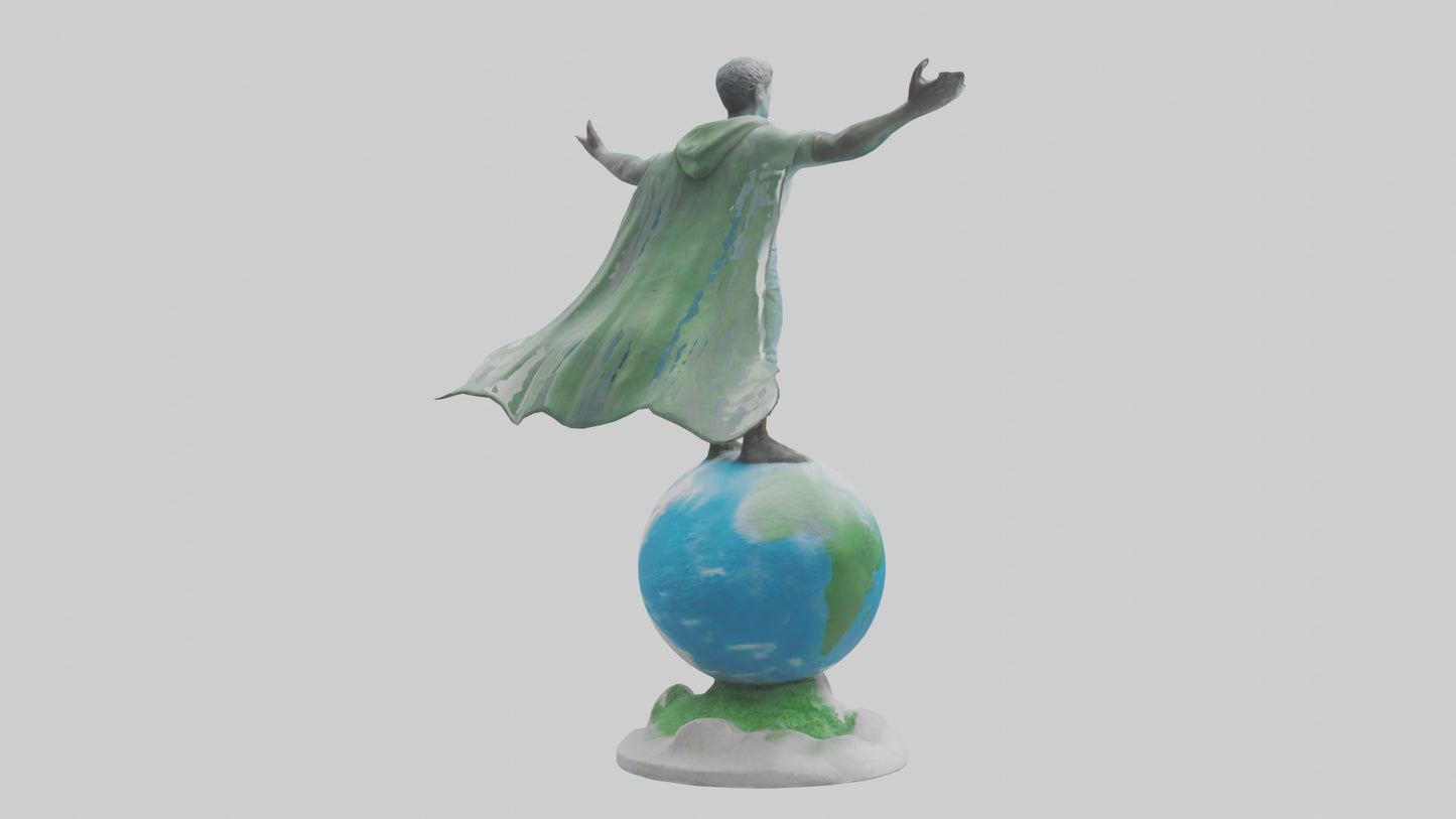 3D model Climate Change Hero Statue model VR / AR / low-poly