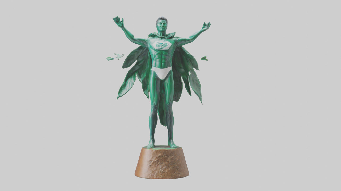 Climate Hero Statue model VR / AR / low-poly